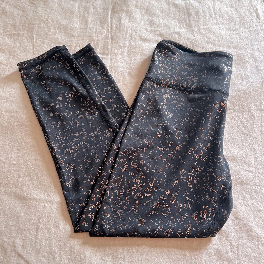 🖤ZYIA Black Rose Gold Flake Light n Tight Hi-Rise 7/8 Sz L (8-10)